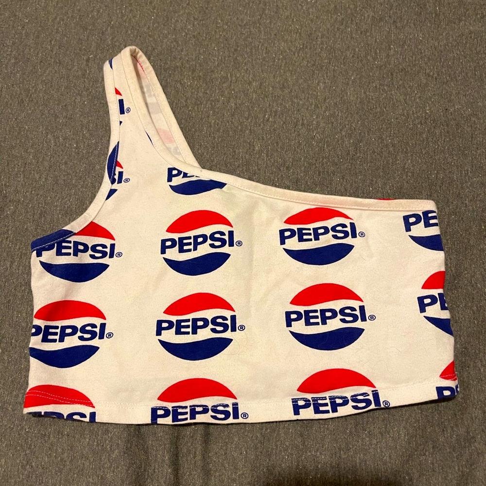 Pepsi One Shoulder Crop Top